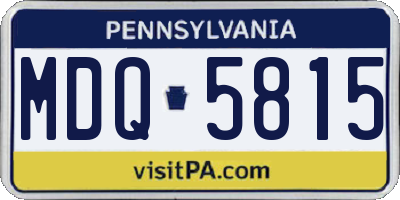 PA license plate MDQ5815