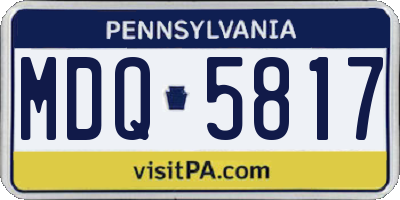 PA license plate MDQ5817