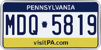 PA license plate MDQ5819
