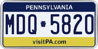 PA license plate MDQ5820