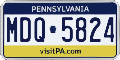 PA license plate MDQ5824