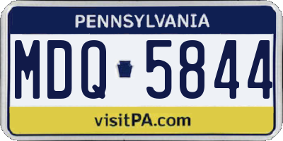 PA license plate MDQ5844