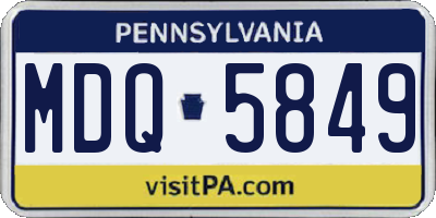 PA license plate MDQ5849