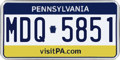 PA license plate MDQ5851