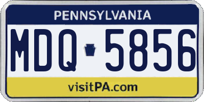 PA license plate MDQ5856