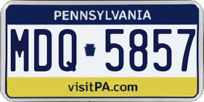 PA license plate MDQ5857