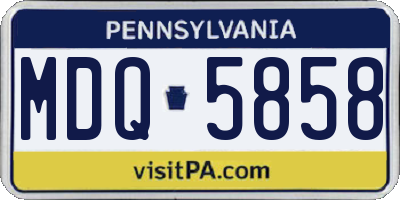 PA license plate MDQ5858
