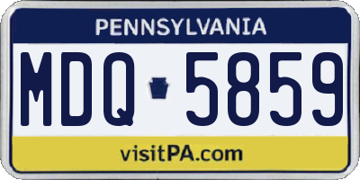 PA license plate MDQ5859