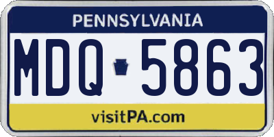PA license plate MDQ5863