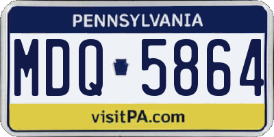 PA license plate MDQ5864