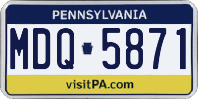 PA license plate MDQ5871