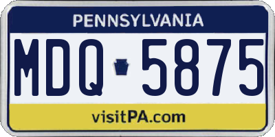 PA license plate MDQ5875