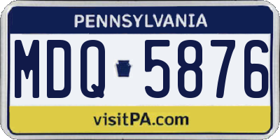 PA license plate MDQ5876