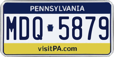 PA license plate MDQ5879