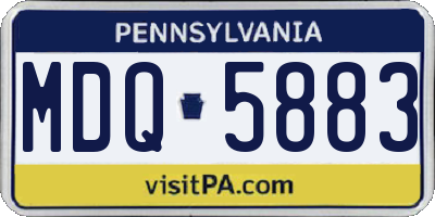 PA license plate MDQ5883
