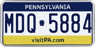 PA license plate MDQ5884