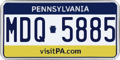 PA license plate MDQ5885
