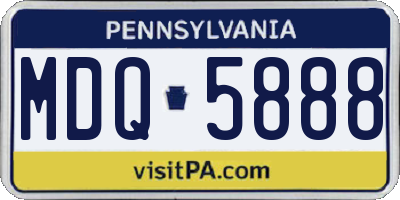 PA license plate MDQ5888