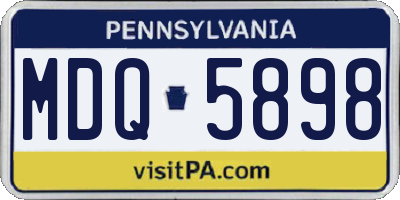 PA license plate MDQ5898