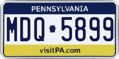 PA license plate MDQ5899