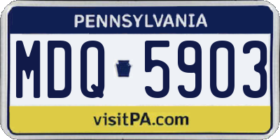 PA license plate MDQ5903
