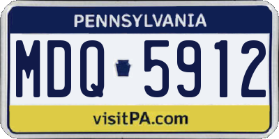 PA license plate MDQ5912