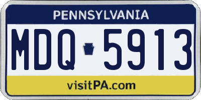 PA license plate MDQ5913