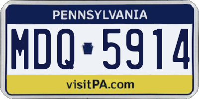 PA license plate MDQ5914