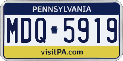 PA license plate MDQ5919