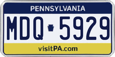 PA license plate MDQ5929