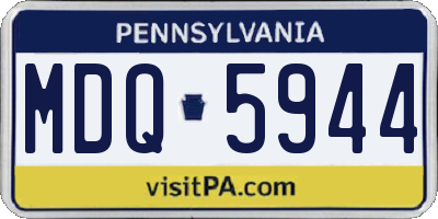 PA license plate MDQ5944