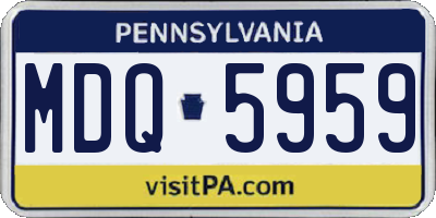 PA license plate MDQ5959
