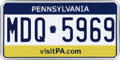 PA license plate MDQ5969