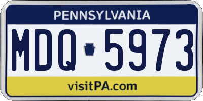 PA license plate MDQ5973