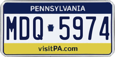 PA license plate MDQ5974