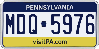 PA license plate MDQ5976