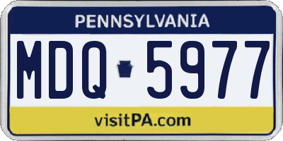 PA license plate MDQ5977