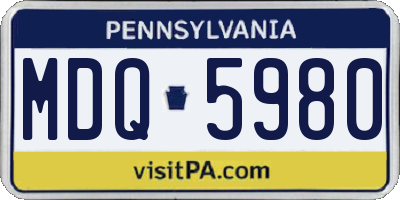 PA license plate MDQ5980