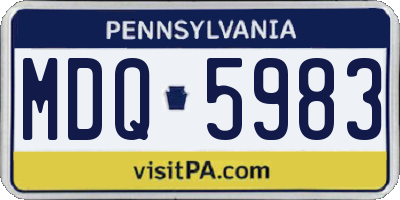 PA license plate MDQ5983