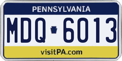 PA license plate MDQ6013