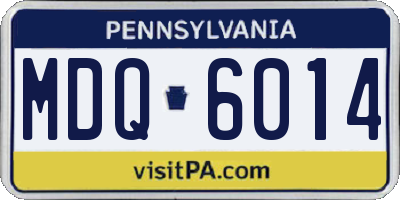 PA license plate MDQ6014