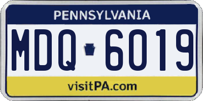 PA license plate MDQ6019