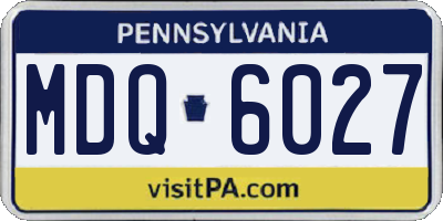 PA license plate MDQ6027