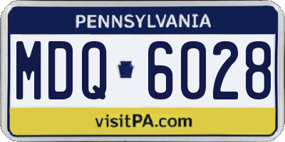 PA license plate MDQ6028