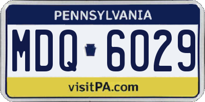 PA license plate MDQ6029