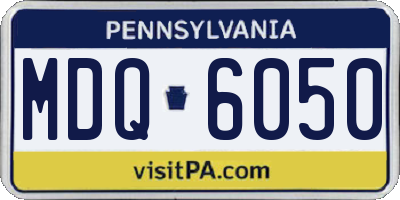 PA license plate MDQ6050