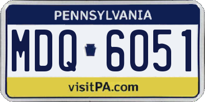 PA license plate MDQ6051