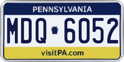 PA license plate MDQ6052