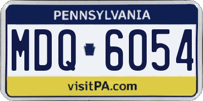 PA license plate MDQ6054