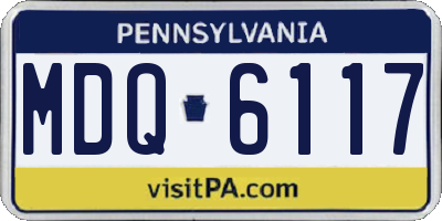 PA license plate MDQ6117